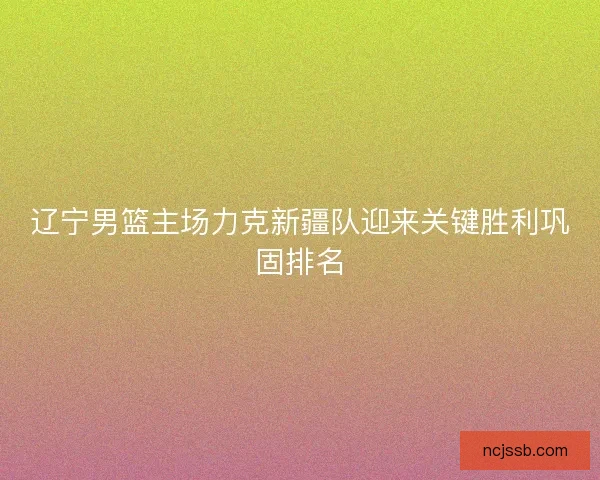 辽宁男篮主场力克新疆队迎来关键胜利巩固排名