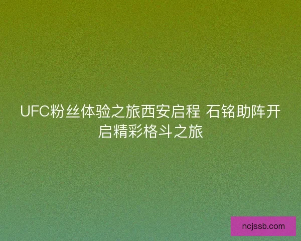 UFC粉丝体验之旅西安启程 石铭助阵开启精彩格斗之旅